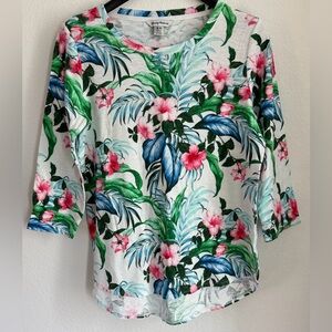 Tommy Bahama Women's Tropical Floral Long Sleeve Top Size Medium